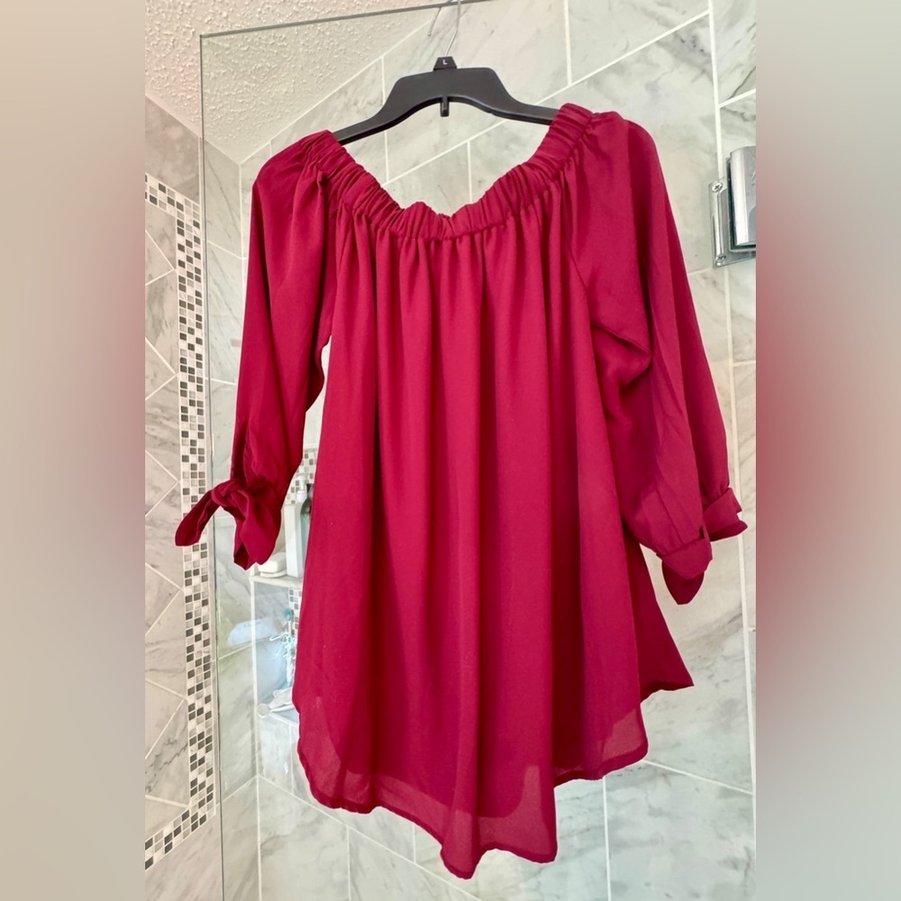 Wishlist Red Off-Shoulder Blouse - Picture 3 of 4